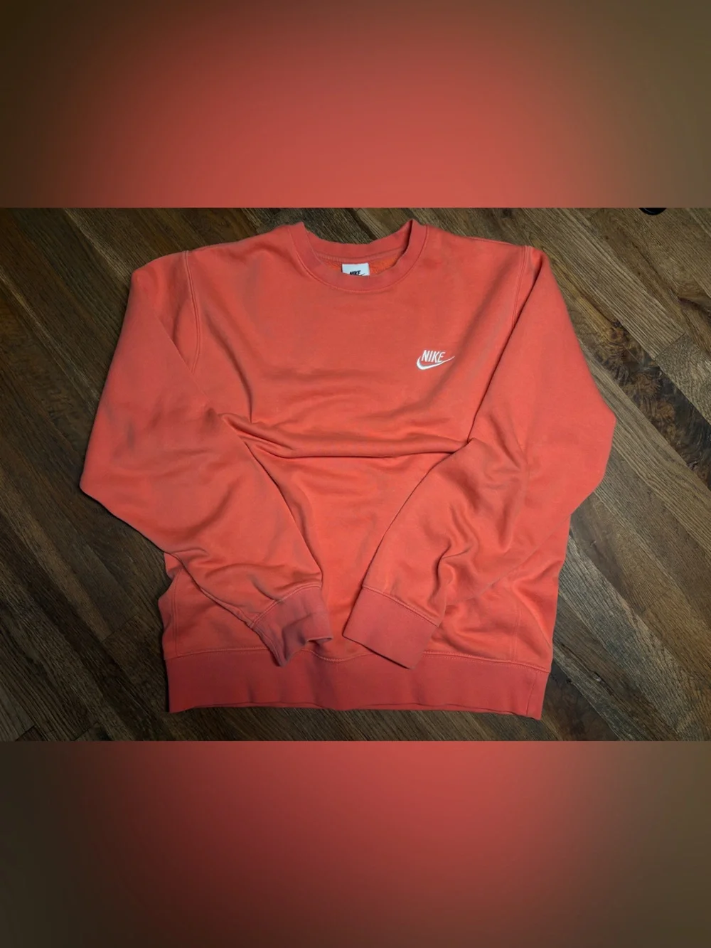 Nike Men's Coral-Orange Crewneck Sweatshirt